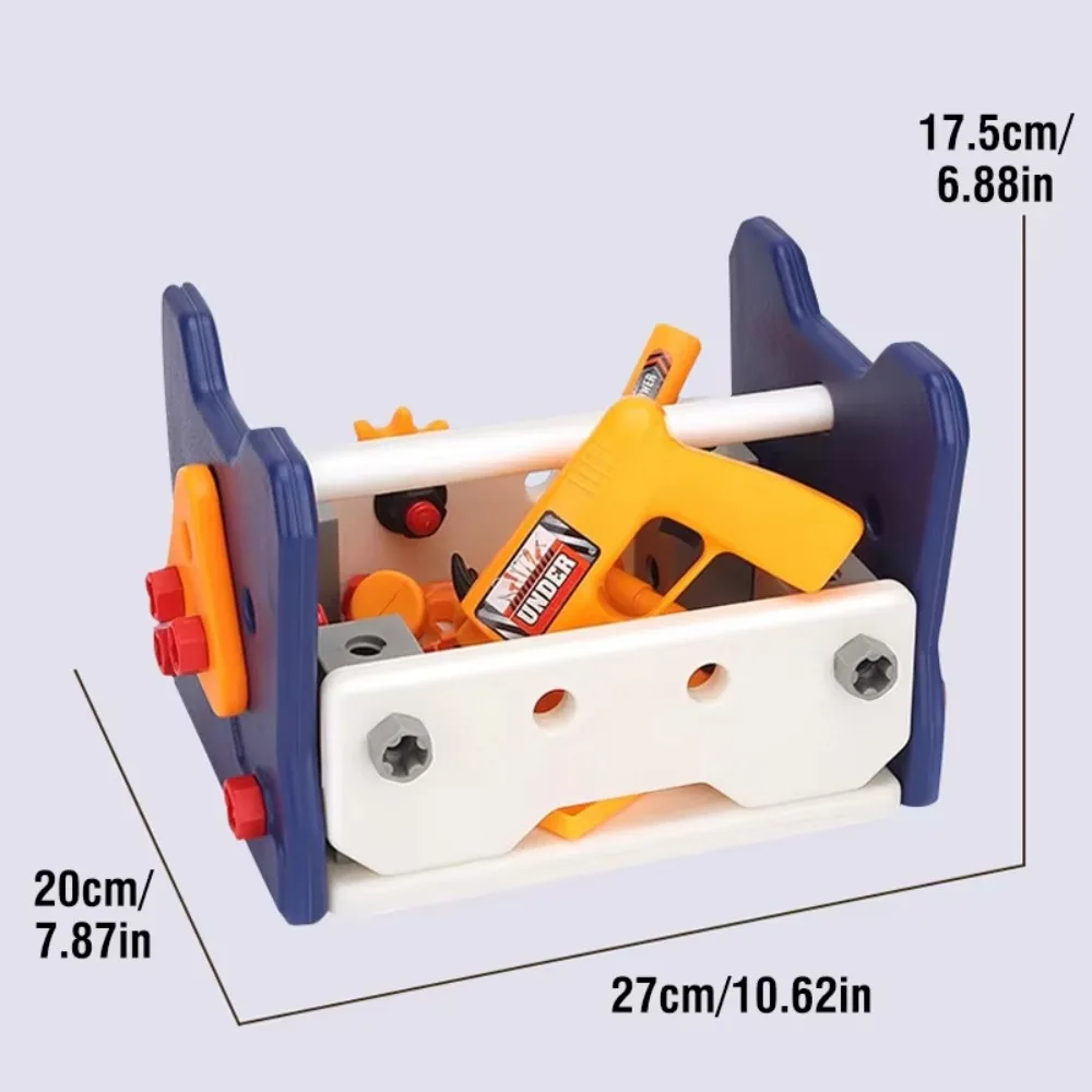 40/56/58 Uds. Juguetes para niños juego de herramientas de reparación tornillo de juego taladro eléctrico Kit de herramientas de simulación regalo con destornilladores