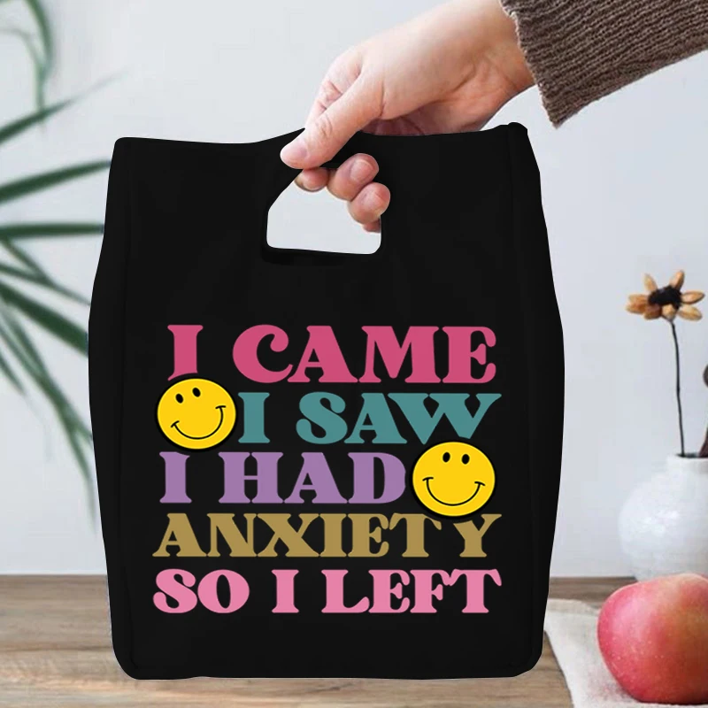 

Lunch Tote Box for Teenage Funny Mental Health Awareness Print Canvas Lunch Bags Students Health Quotes Thermal Lunch Box Tote