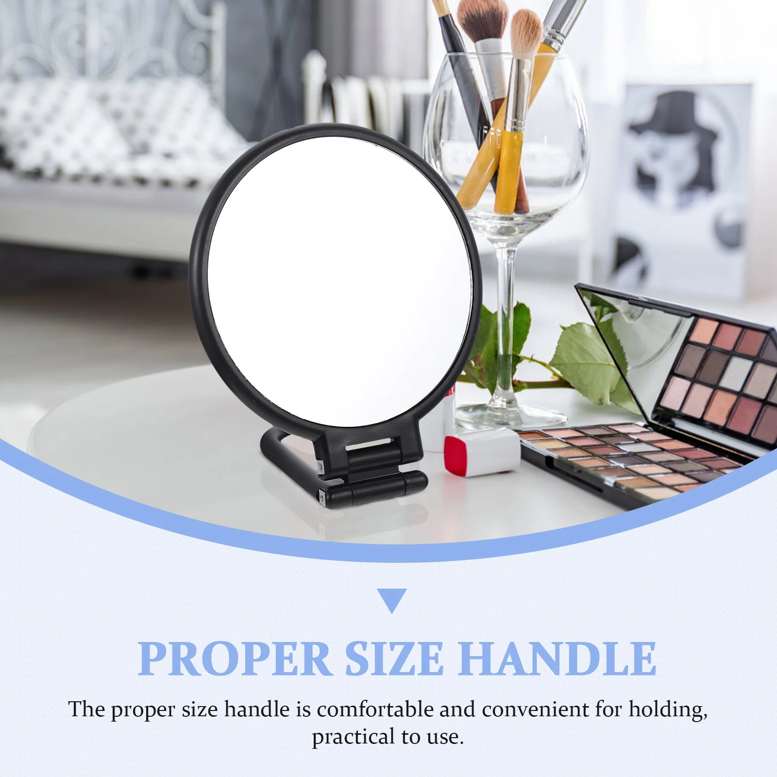 Handheld Mirror Premium Material Clear View Comfortable Grip Travel Vanity Tool for Daily Beauty Routines