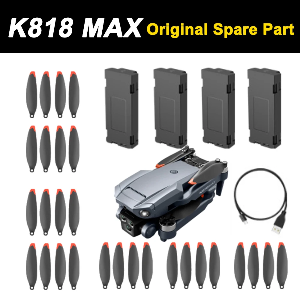 Original K818 MAX Drone Folding Quadcopter Original Spare Part K818 MAX Propeller Props / 3.7V 1800mAh Battery / USB Charger