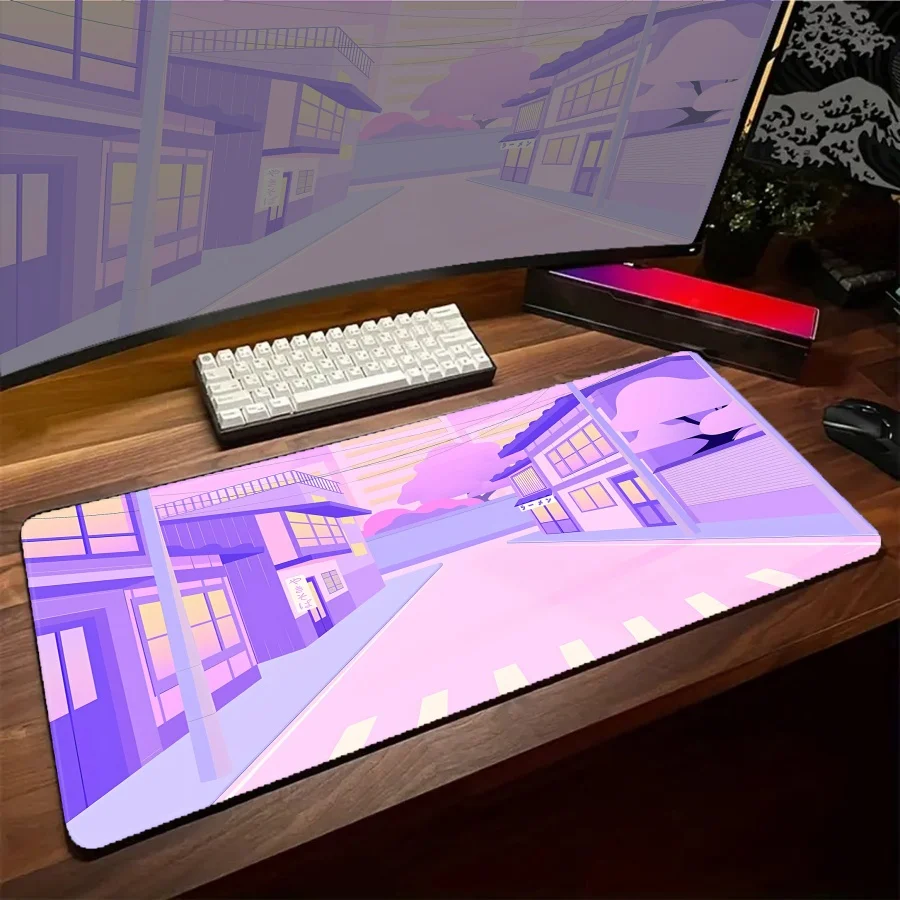 

Pink Kawaii Mouse Pads XXL Large fed to mouse Art Gaming accessorie Computer Non-slip Keyboard Desk Mat Mousepad