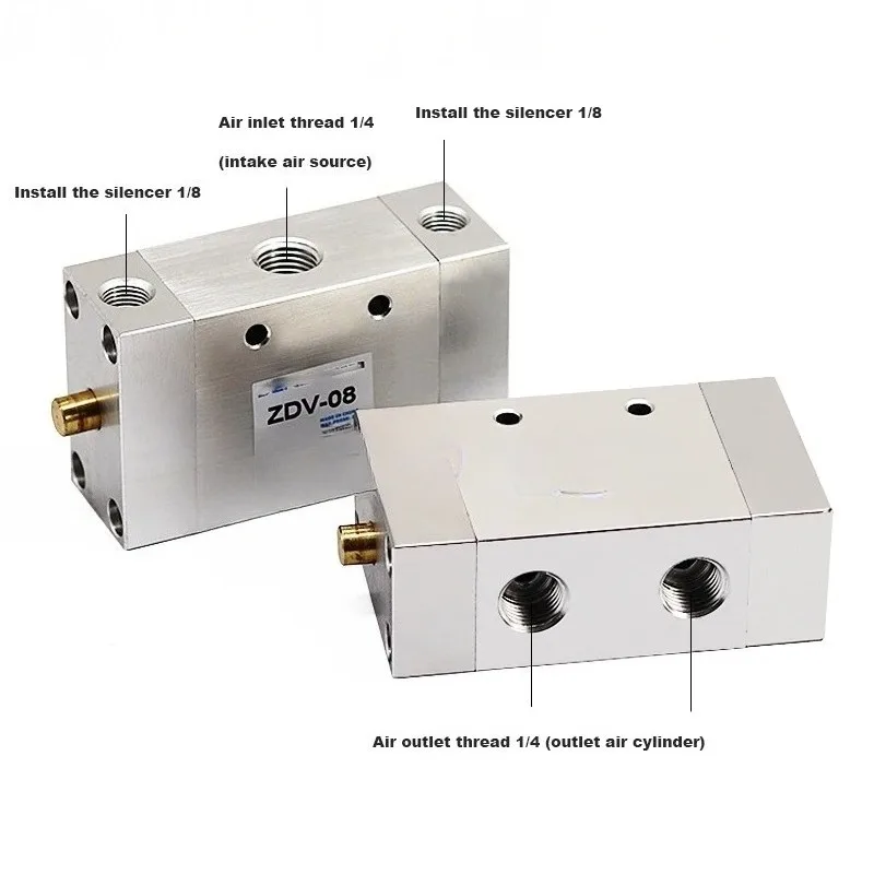 Pneumatic switch ZDV-08 air valve cylinder switch automatic reciprocating speed control valve 2 position 5 way directional valve