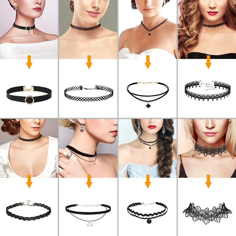 Bijoux Love Vintage Triangle Geometry Tattoo Waterdrop Clavicle Choker Necklace For Women Chain Jewelry