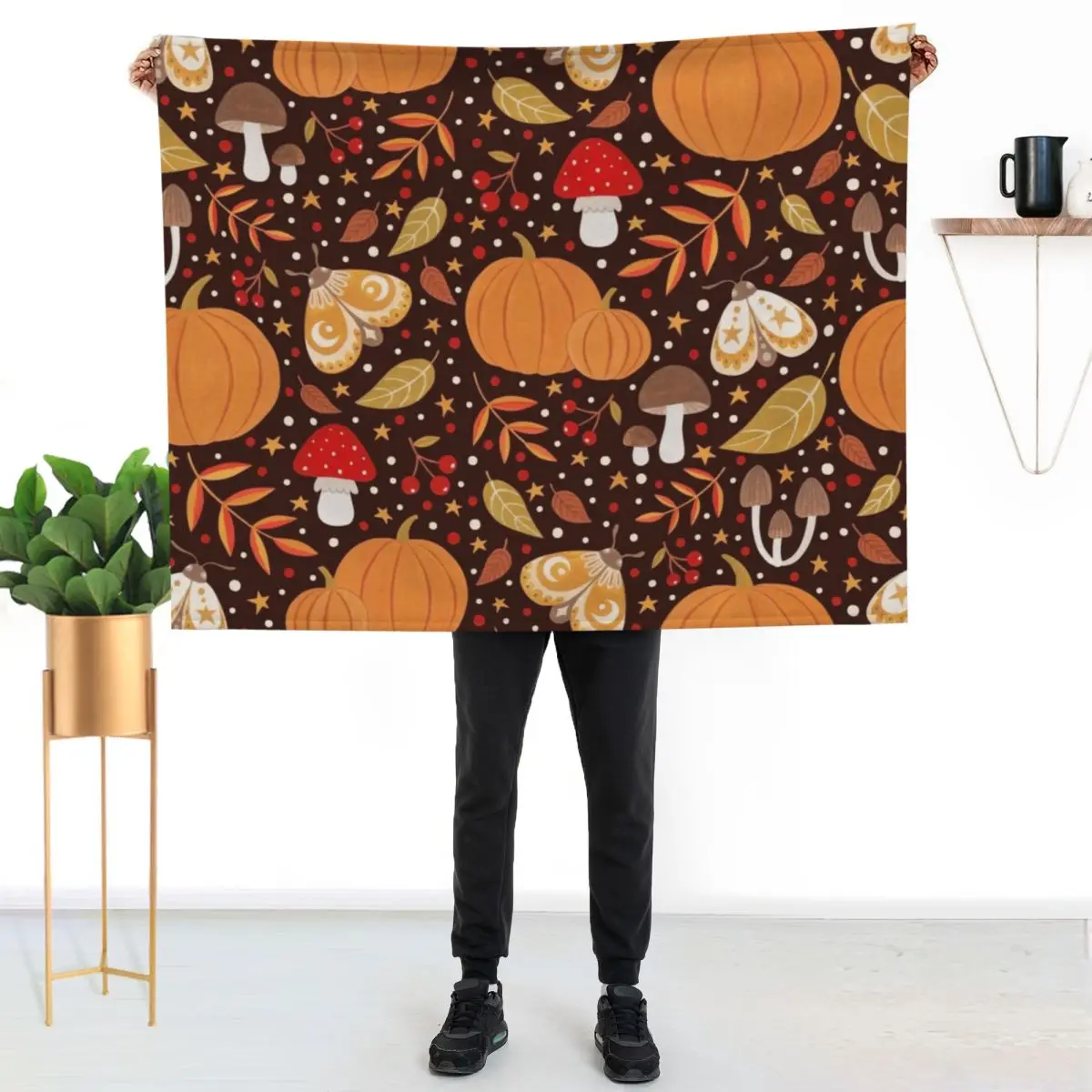 

Autumn elements Throw Blanket Machine Washable Soft Warm Blanket