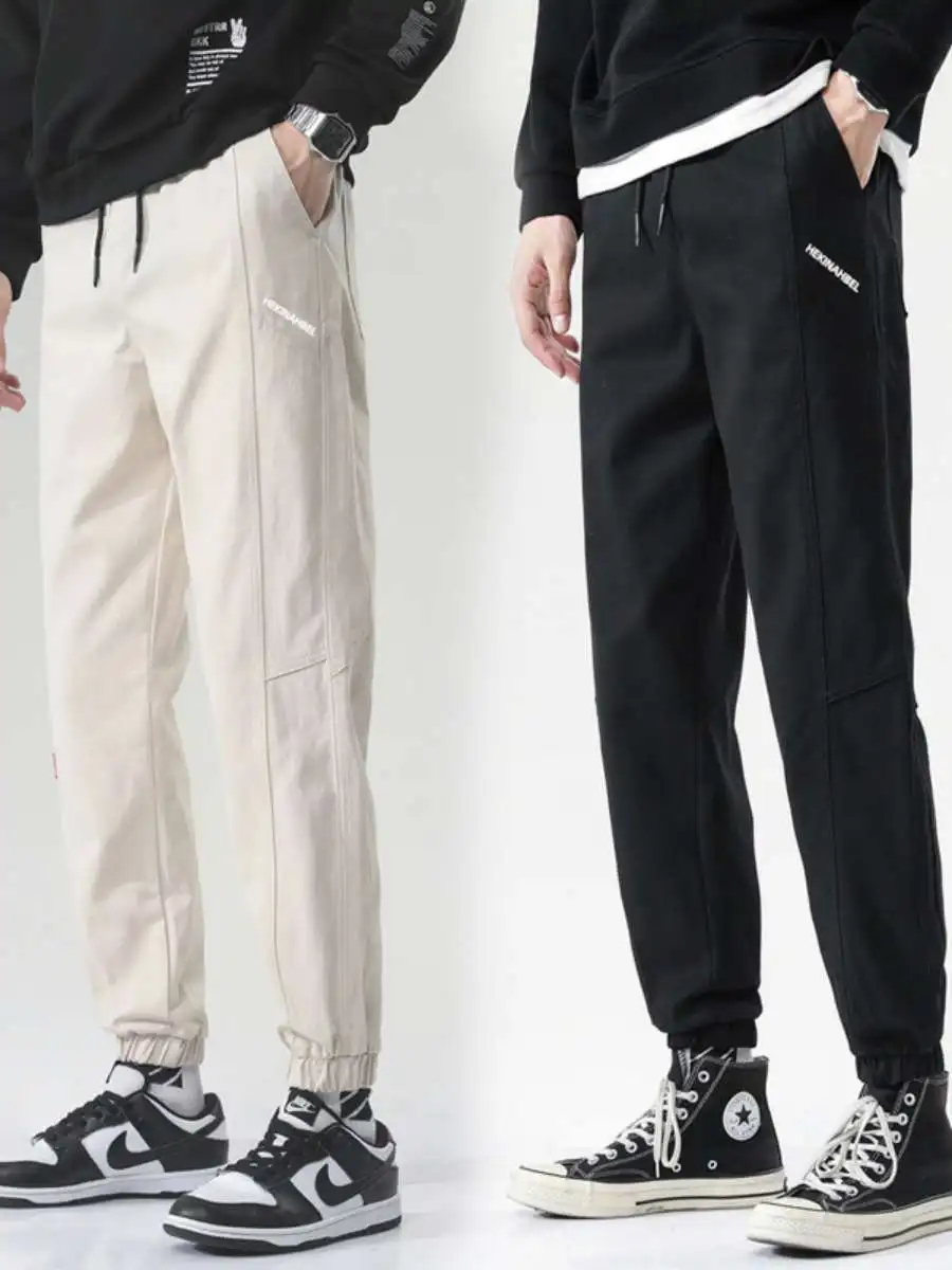 

Spring Autumn Loose Men's Casual Cotton Work Trousers Comfortable Breathable Faionable Brand Jeans mid Waist Long Pants