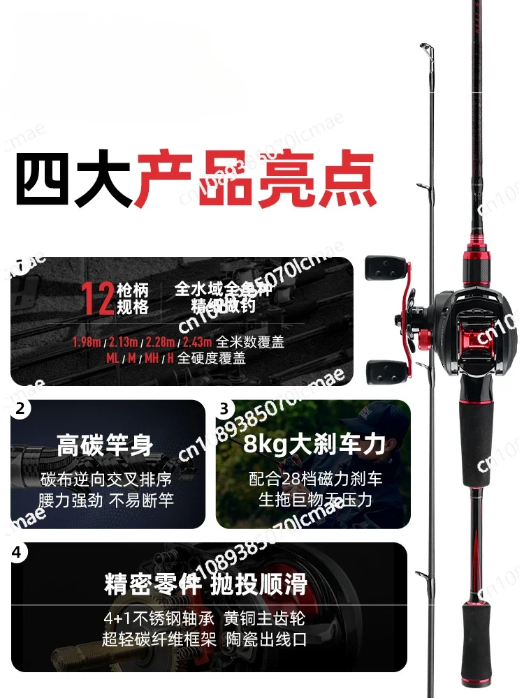 Full Set Fishing Throwing Rod, Special Water Drop Wheel, Gun Handle, Long-distance Investment