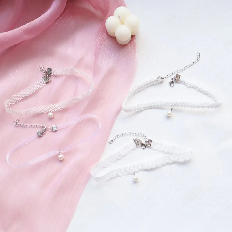 Velvet Choker Leaf Bow Shell Pearl White Pink Star Flower Sexy Love Lock Lace Necklace For Women Party Lady Girl Jewelry Gift