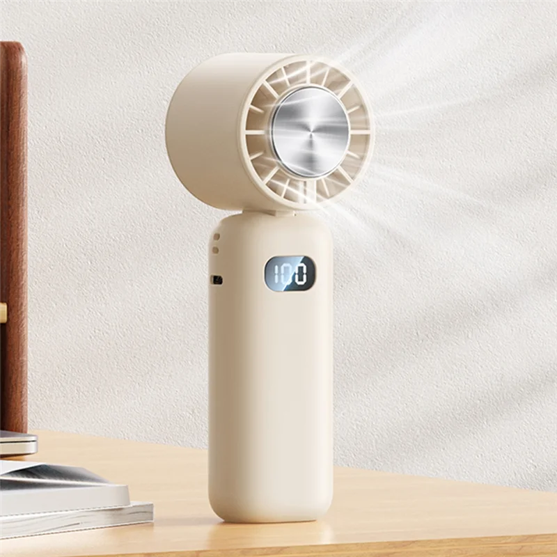 AD-Ice Compress Мини-вентилятор Охлаждающий ручной вентилятор Мини-складной цифровой дисплей Бесшумный настольный вентилятор Ледяной компресс Шейный вентилятор