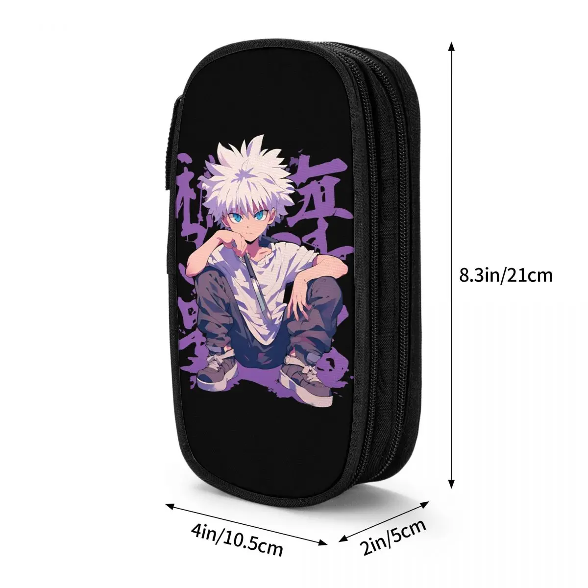 Imagem -06 - Hunter x Hunter Killua Anime Estojo de Lápis Bolsas de Caneta Divertidos para Crianças Grande Armazenamento Material Escolar Bolsa Cosmética