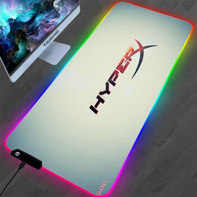 

HyperX RGB Gaming Mouse Pad Large Size Colorful Luminous for PC Computer Desktop 7 Colors LED Light Desk Mat Gaming Keyboard pad