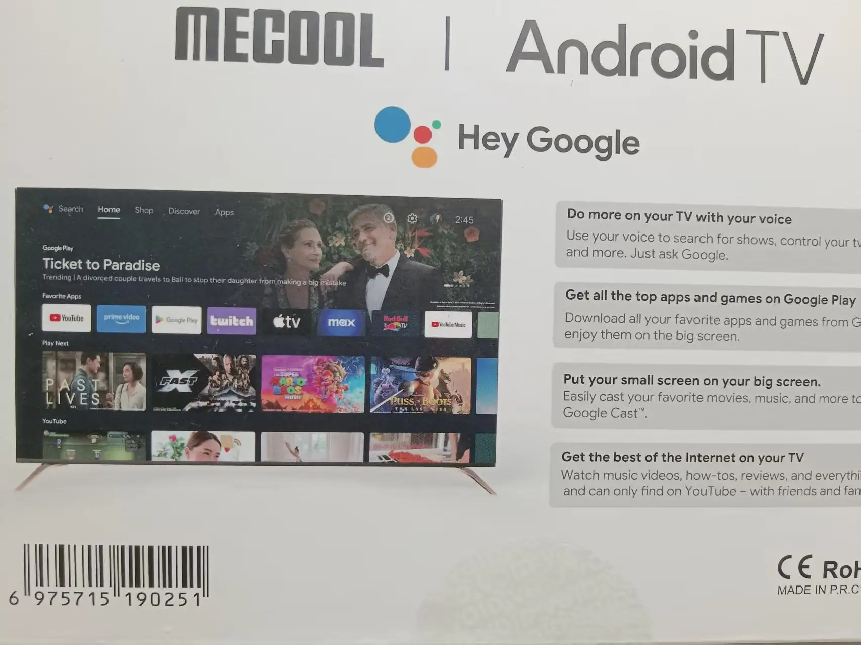 MECOOL KT2 DVB-T2 Android 11 TV Box Amlogic S905Y4-B BT5.0 Google Netflx معتمد ATV 100M 2G + 32G WIFI 2.4G/5G 2T2R صندوق الوسائط