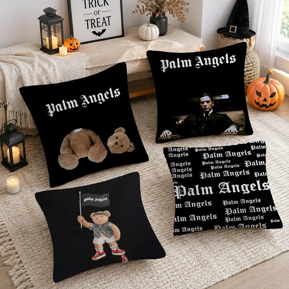 Angeles Beares P-Palmes Logo Cushion Cover Plush Decorative Pillow Case With Hidden Zipper Cutecore Room Decor For Home