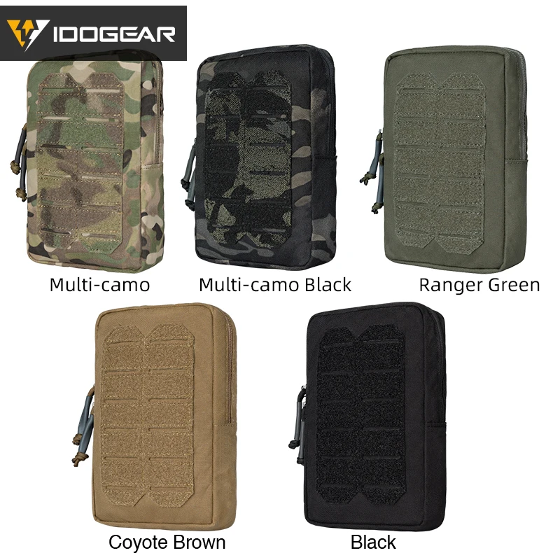 IDOGEAR Tactical Pouch MOLLE Vertical Utility Pouch Laser Cutting Sundry Bag 3578