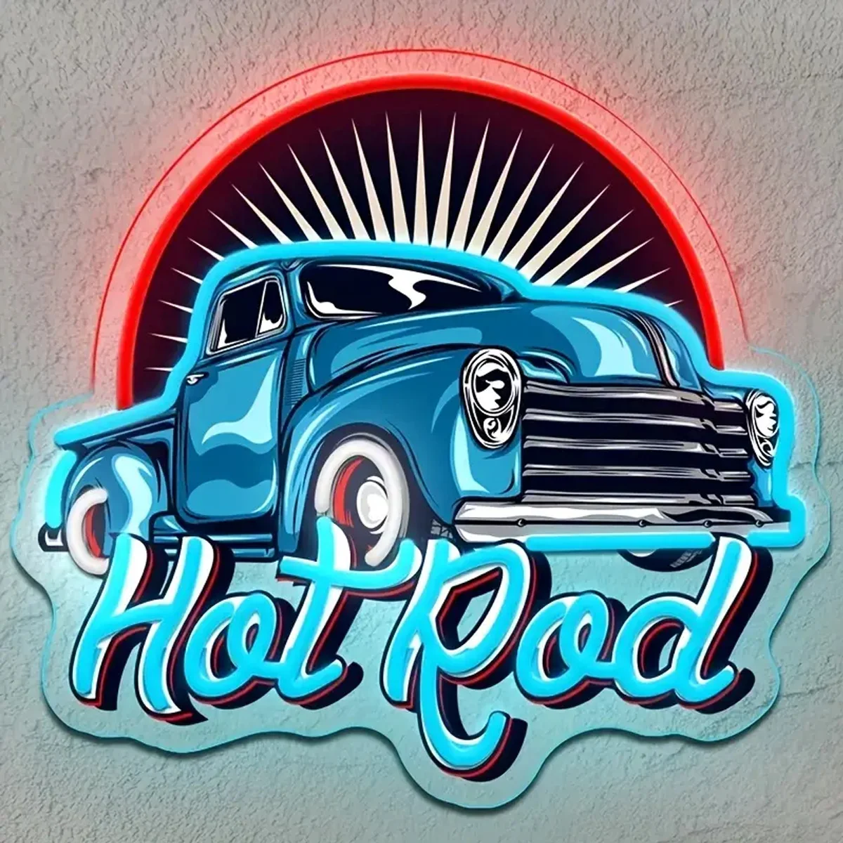 

Retro Blue Pickup Truck LED Neon Light Sign Art Dimmable USB for Garage Cafe Wall Decor Vintage Automotive Themed Lighting Gift