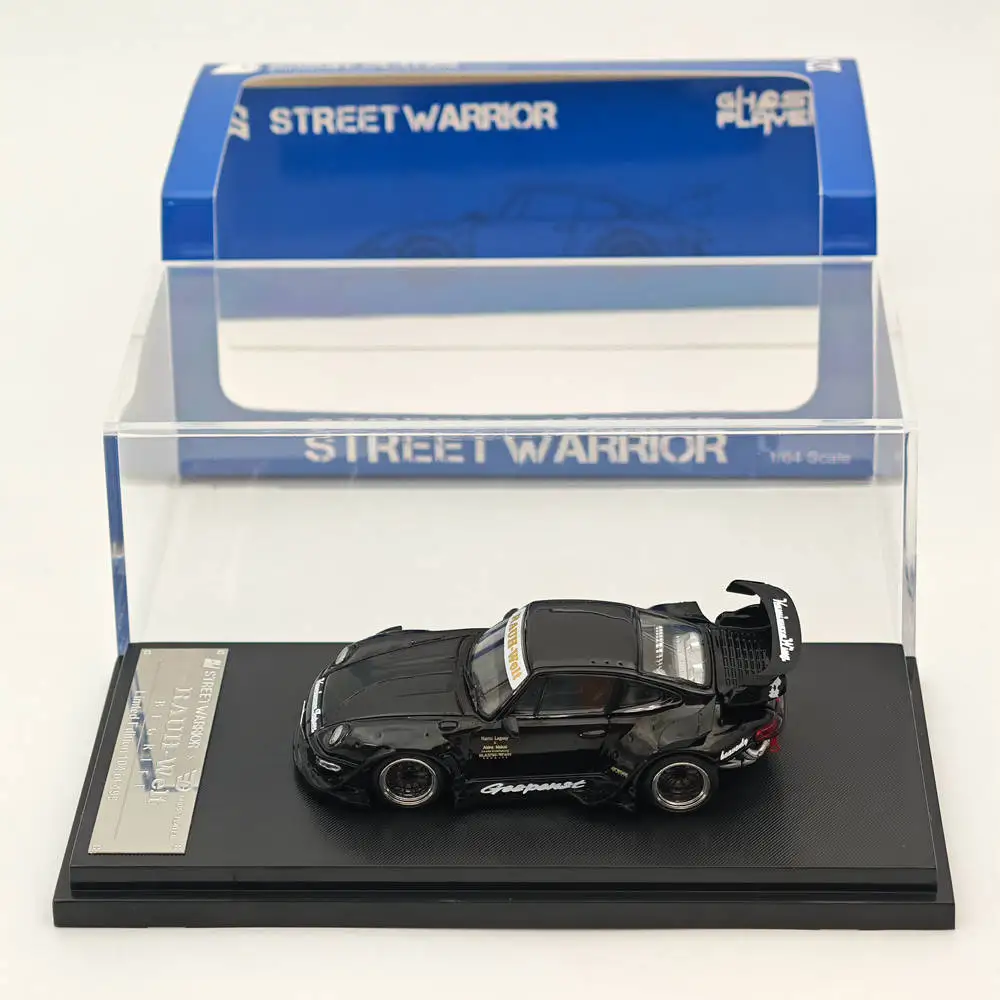 Street WARRIOR SW 1/64 RWB 993 Rauh-Welt Sport Car Diecast Model Car Limited Collection Toys Black