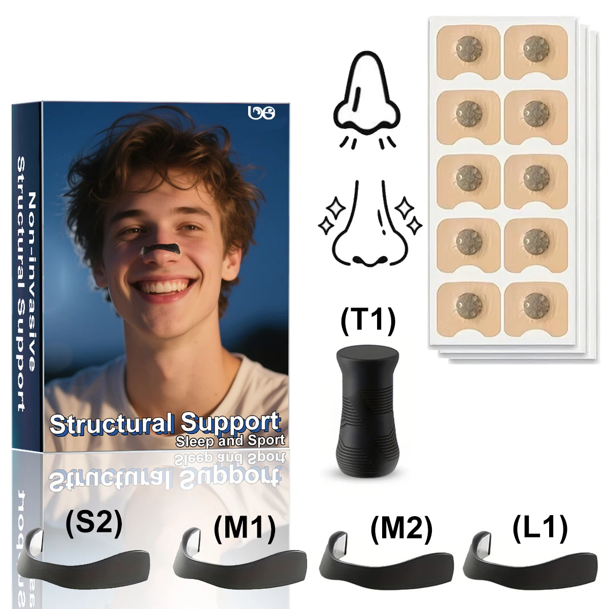 

Расширитель носа — удобный комплект поддержки носа для упражнений/ежедневного использования: магнитный регулируемый дизайн + аксессуары для ежедневной чистки. 4