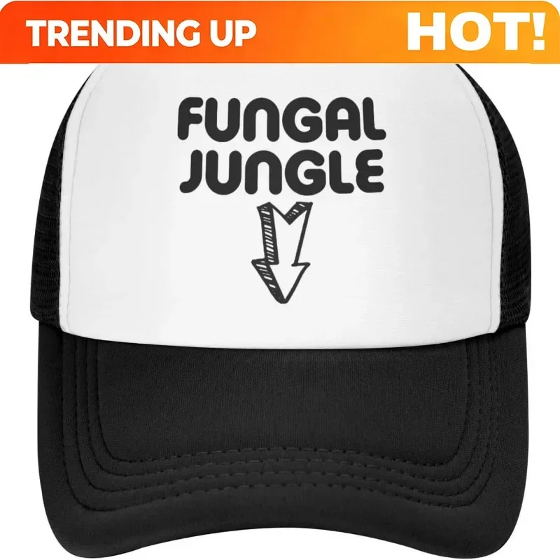 Customization 1pc 'Mushroom Jungle' Humorous Mesh Trucker Hat- Adult Dirty Joke Prank Gift, Casual Snapback Baseball Cap With Ar