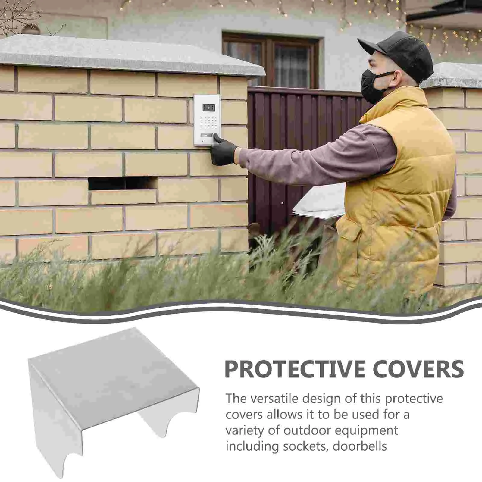 Ring Doorbell Wireless Splash Box Waterproof Shell for Chime Splash-proof Metal Cover Access Silver Weatherproof Rainproof Baby