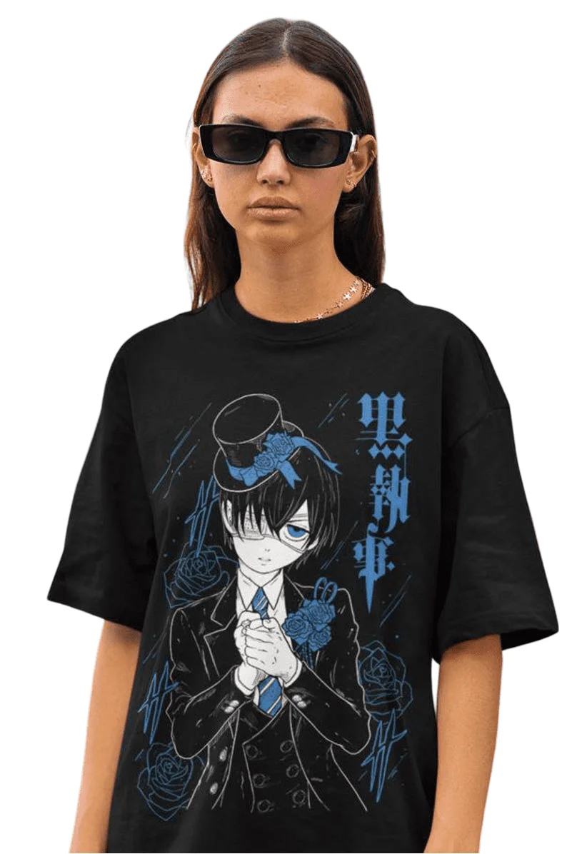 Унисекс, рубашка «Черный дворецкий», футболка Ciel Phantomhive, Sebastian, Kuroshitsuji, Toboso Yana, Sebastian, японский, подарок в стиле аниме