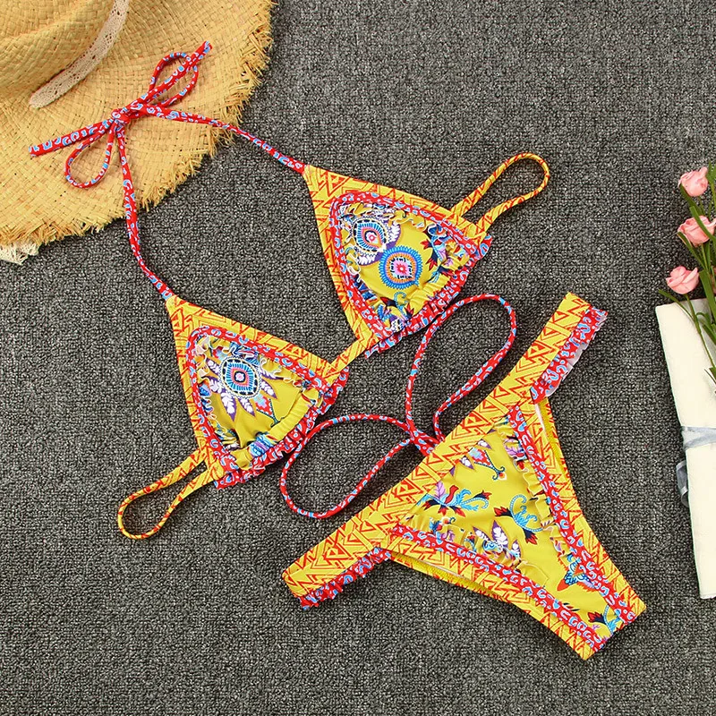 

Yellow Color Beach Bikini Swimwear Set, Simple And Stylish, For Summer Vacation, Women's Swimsuit, Swimming Suit for Women