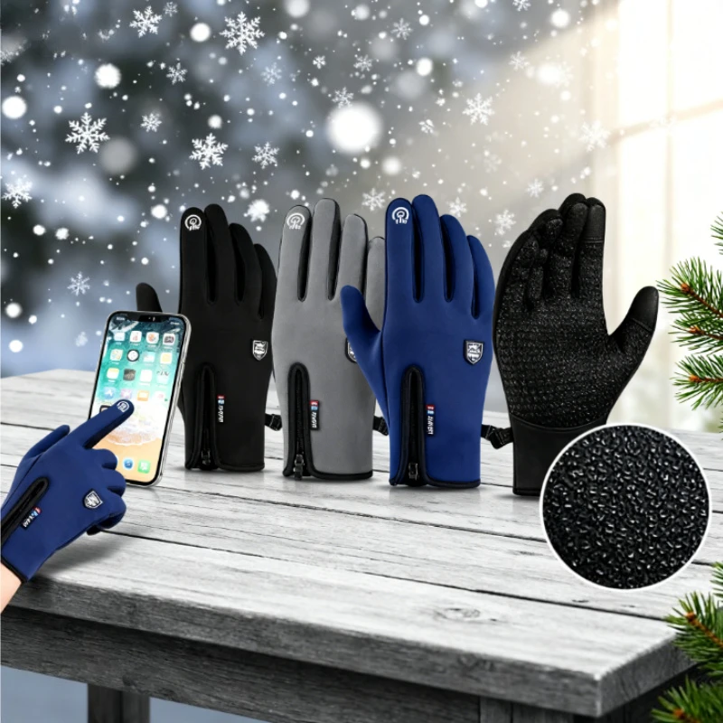 Guantes Térmicos de Invierno para Esquí, Guantes con Pantalla Táctil, Impermeables, Resistentes al Viento, para Deportes al Aire Libre, Guantes Cálidos para Ciclismo y Correr