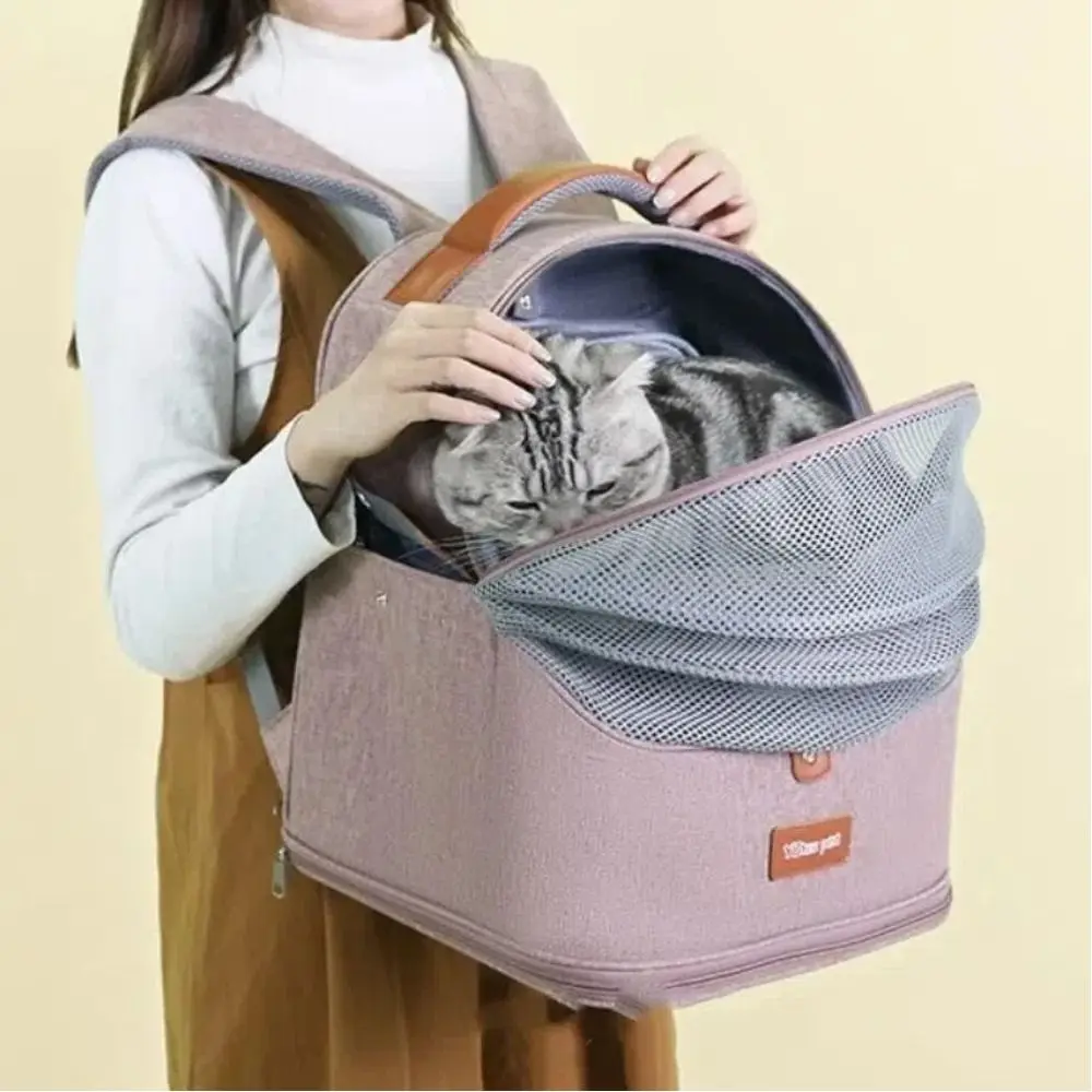 Expandable Pet Cat Backpack Portable Large Capacity Cat Carrier Bag Breathable Space Capsule Travel Transport Bag Small Dog