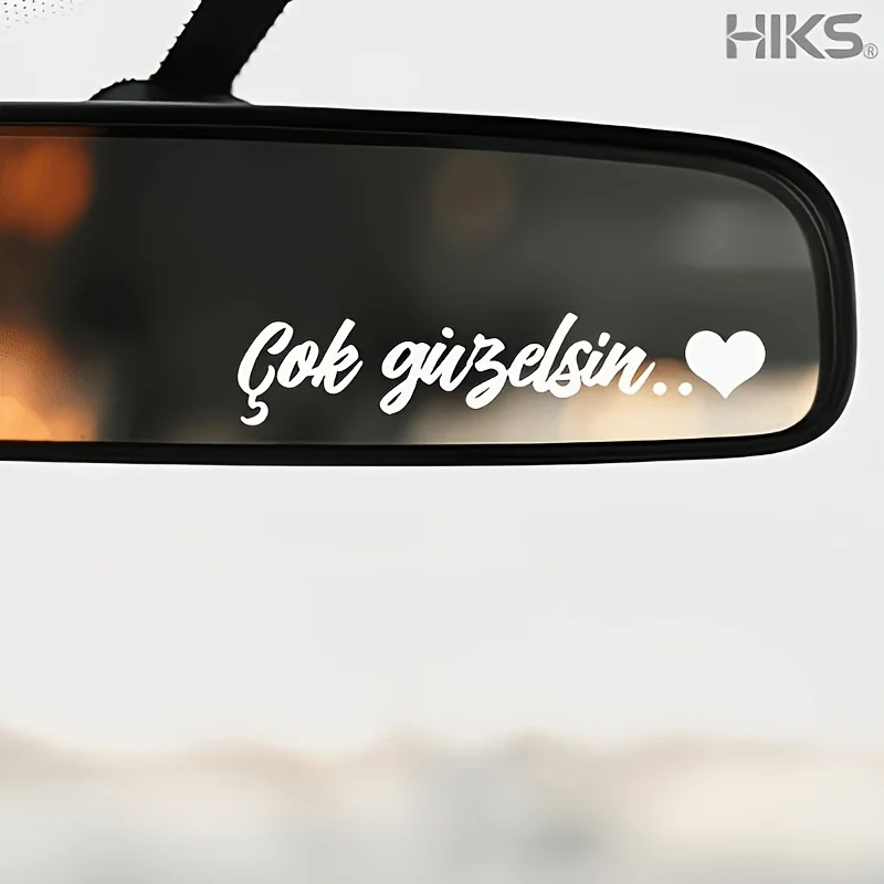 3PCS Waterproof Durable Turkish My Eyes Heart Car Sticker 3Pcs Multicolor Decal for Rearview Mirror Window Central Mirror