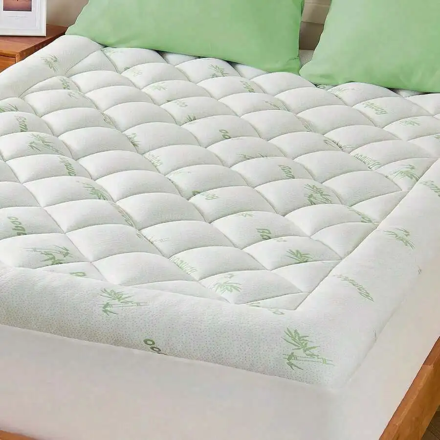 Queen Mattress Topper, Viscose Derived From Bamboo Thick Pillow Top Mattress Pad With Deep Pocket, Naturally Cooling For Hot Sle