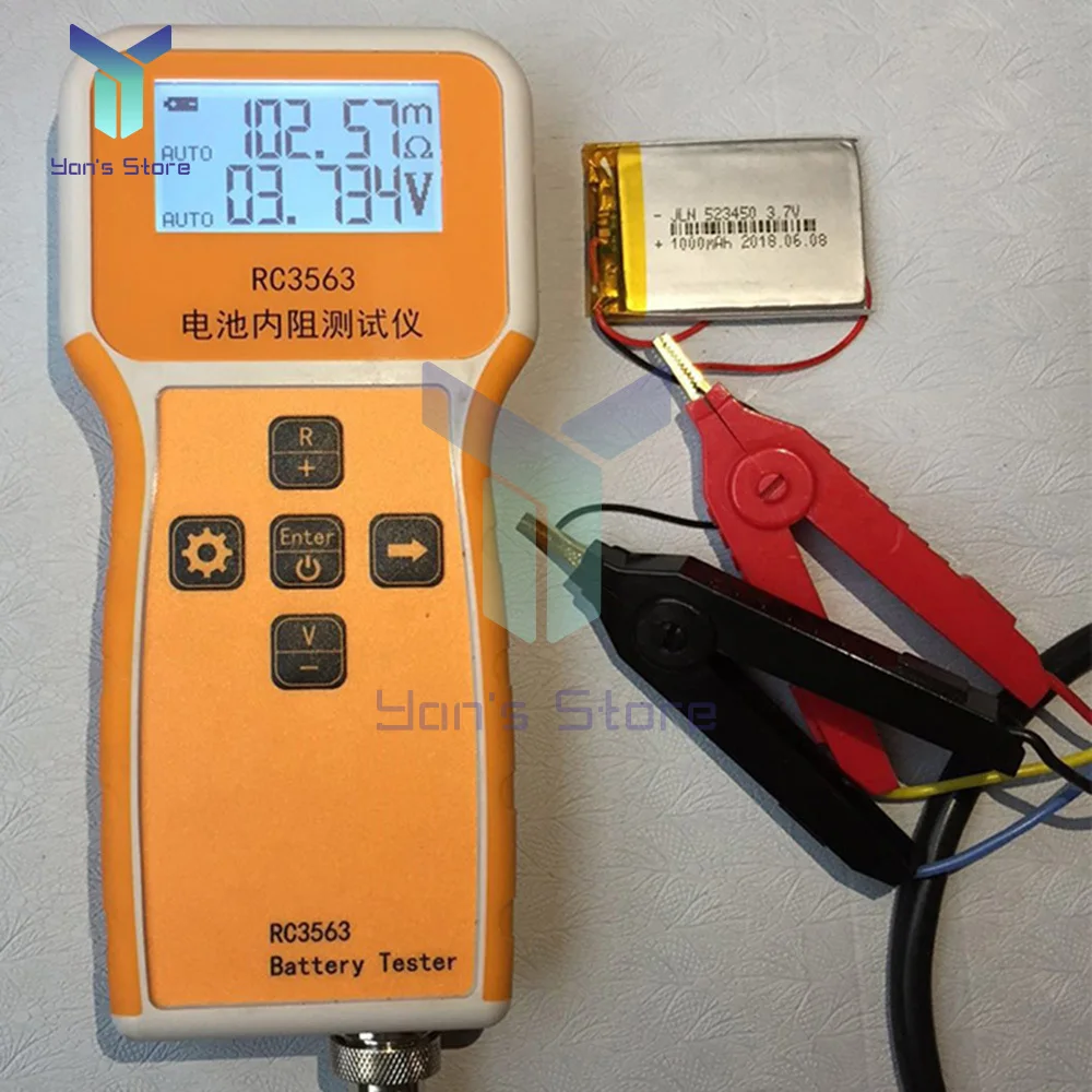 RC3563 Battery Voltage Internal Resistance Tester LCD Screen High-precision Trithium Lithium Iron Phosphate Battery Tester Probe