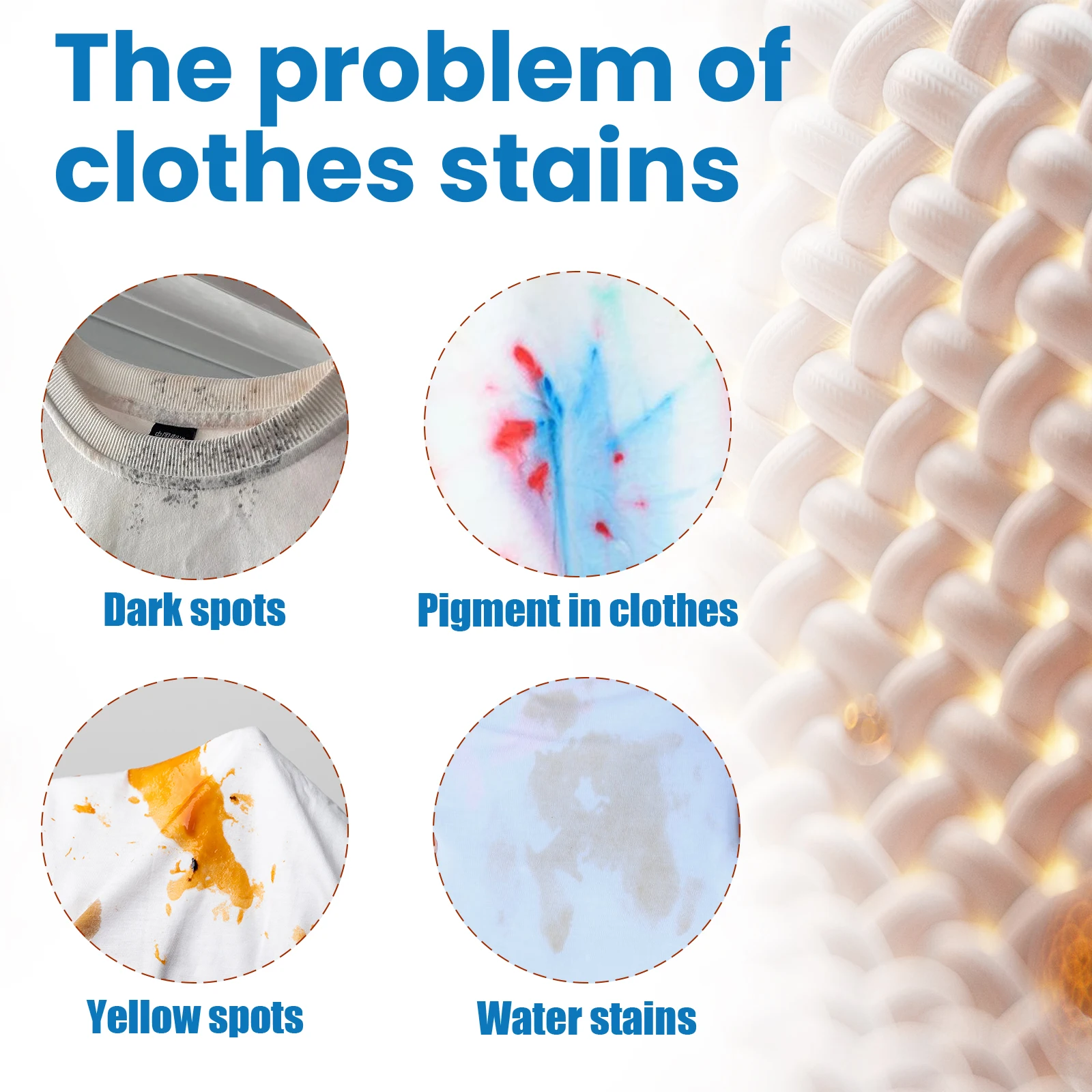 Power Stain Remover 60ml Instant Clothes Cleaner for Grease Yellow Stains Fabric Spot Treatment Portable Dry Cleaning Solution