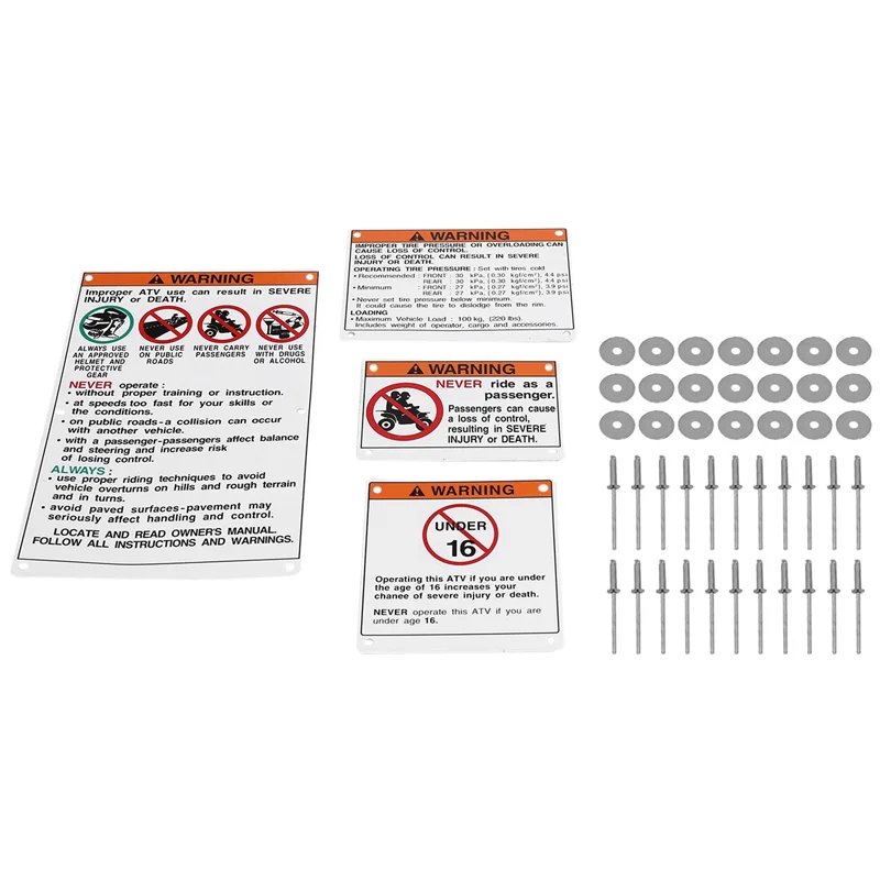 For Warning Decals Stickers Labels Aluminum Backed