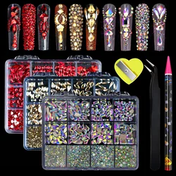 12-siatka 3D do paznokci ze stopu klejnotów Rhinestone biżuteria Charms serce kryształowa biżuteria kamienie dostaw do paznokci akcesoria do Manicure Nail Ar