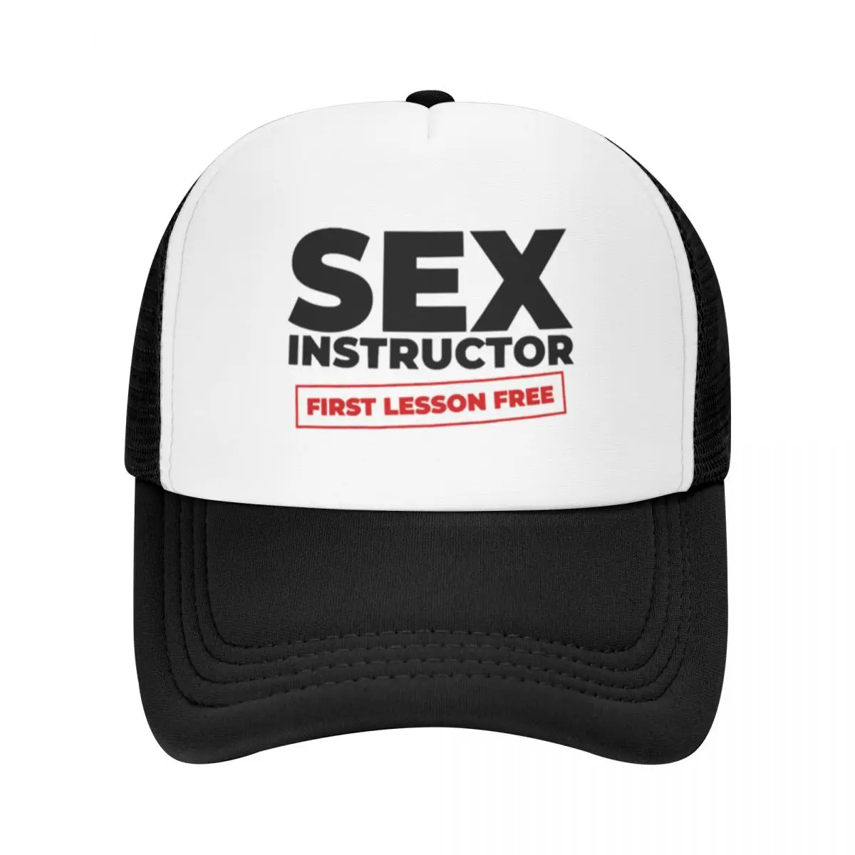 Black Sexy Instructor Red First Lesson Free Adjustable Mesh Baseball Cap For Women High-end Trucker Hat Four Seasons Sun Hat