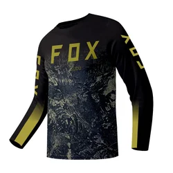 FOX SUDU-Manga Longa Motocross Ciclismo Jersey para Homens, Camisas MTB, Downhill Mountain Bike, Enduro Vestuário, Offroad DH Motocicleta