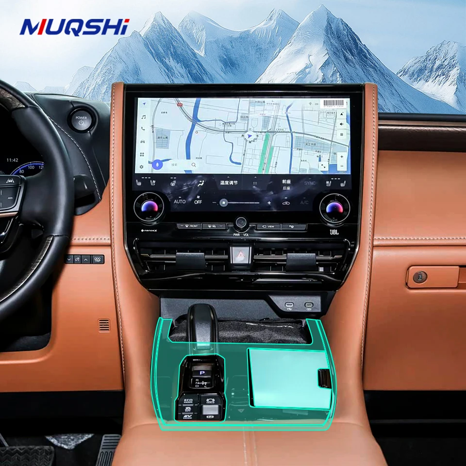 

Защитная пленка для салона автомобиля для Toyota Alphard 2023-2025, ТПУ, наклейка против царапин, украшение на панель шестерни, прозрачный матовый