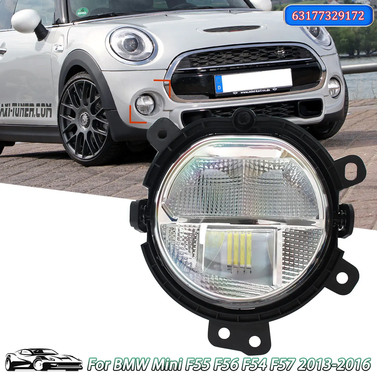 

Right Fog Light Replace For BMW Mini F55 F56 Cooper F54 F57 2013 2014 2015 2016 Front Bumper Lights Fog Lamp Replace Directly