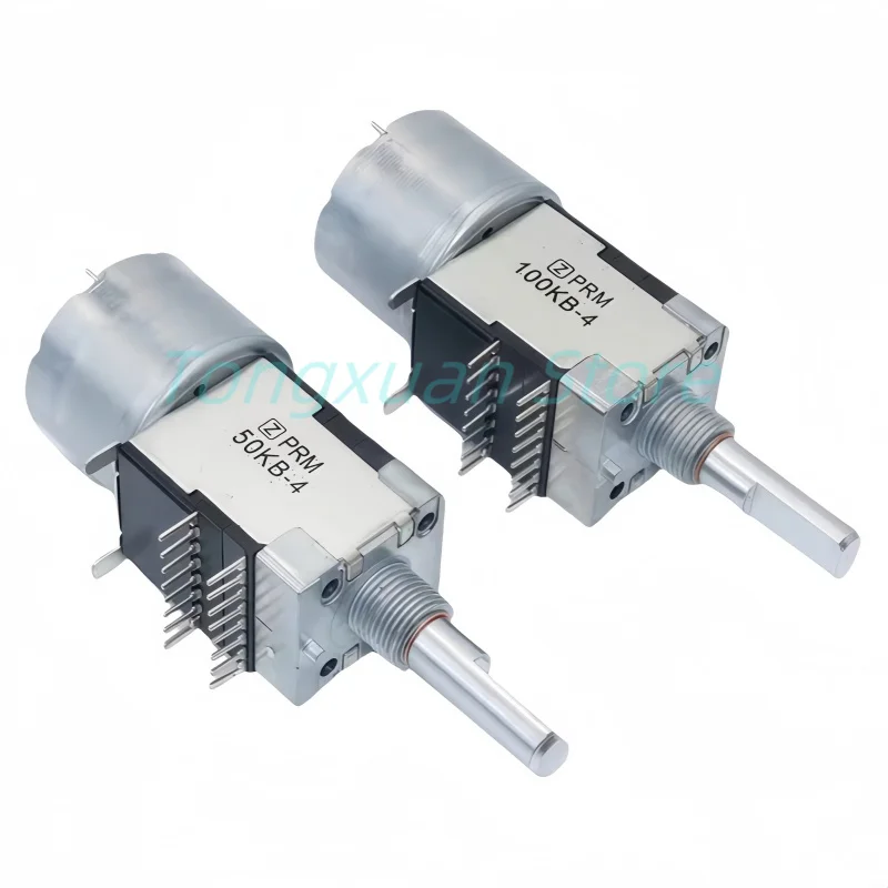 1PC RK168 Motor Machine Drive Volume Potentiometer Double Row 16Pins B50K B100Kx4 Stereo Amplifier Axis Length 25MM  Half Shaft