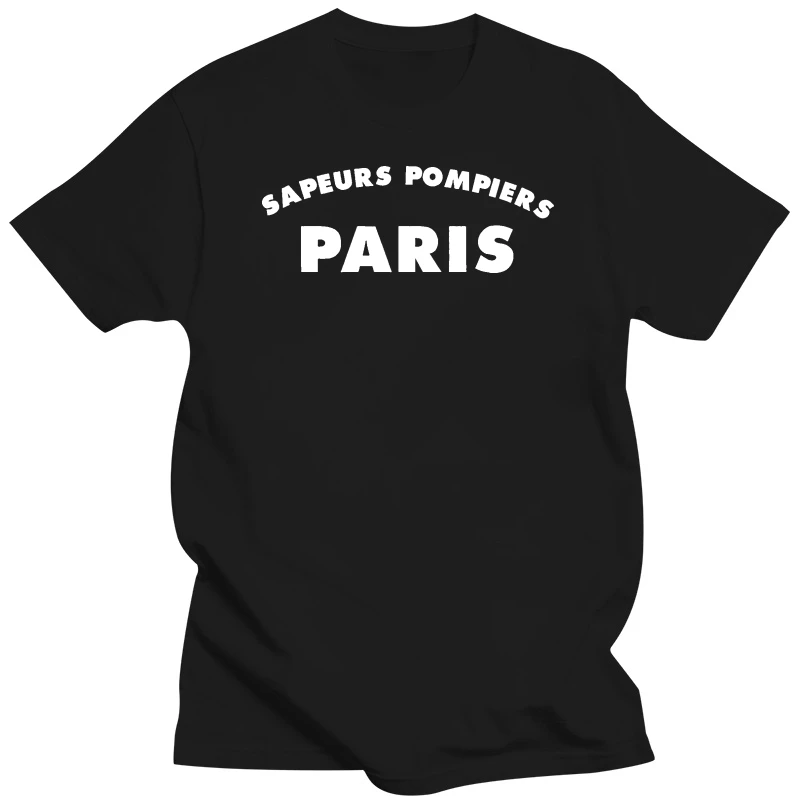 Fashion New PARIS Sapeurs Pompiers FIREFighter Fire Department Black T-Shirt S-3XL Tee shirt