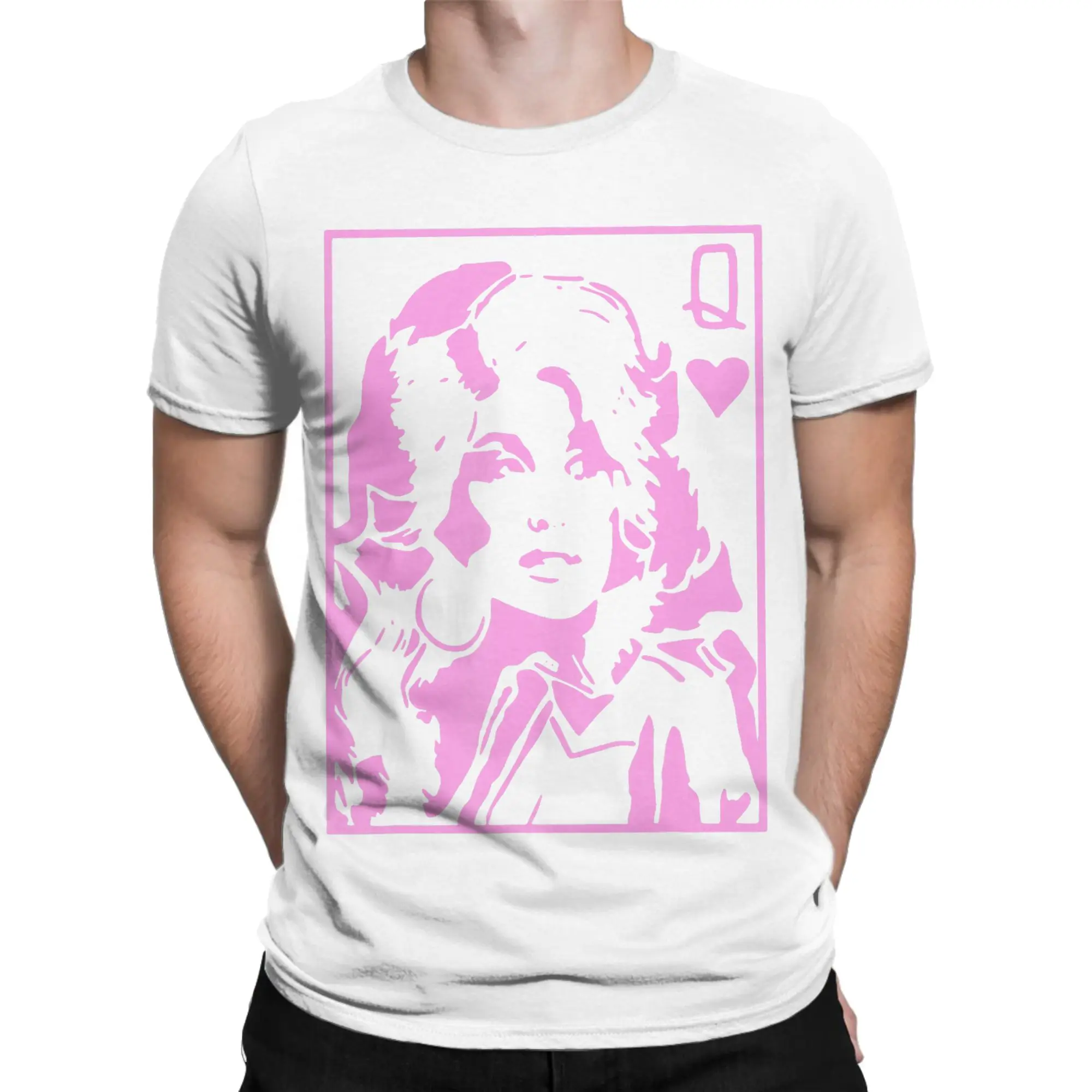 Oversized T-Shirt in Queen of Heart we Trust Dolly Parton Cotton T Shirts  Fashion Tee Shirt for Male Summer Short Sleeve Tees