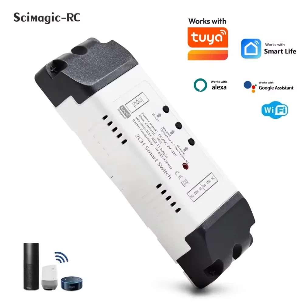 Wifi Smart Home Module Relay Switch 2CH AC DC 220V 7-32V Rem