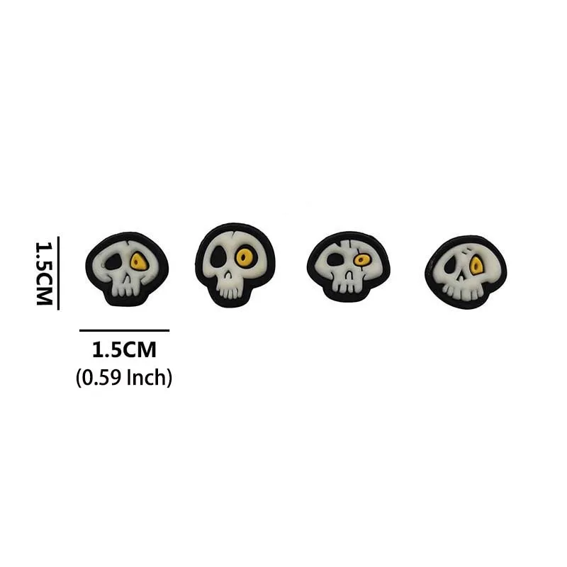 4PCS/PVC Rubber Badges Tiny Skull Applique Patches with Hook and Loop Glow in Dark,Mini Luminous Jellyfish for Backpack