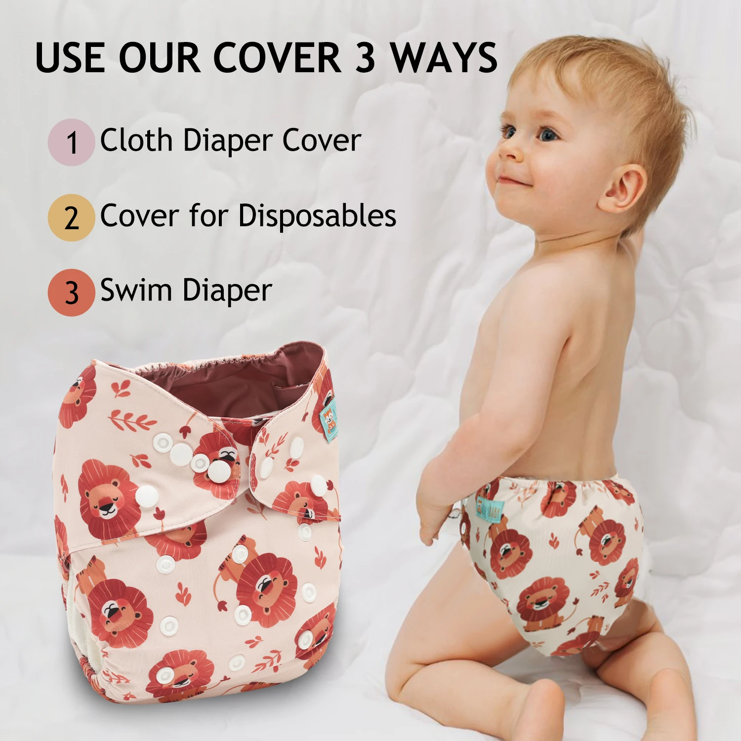 

1pc Baby Cloth Diaper Cover ALVABABY Reusable Baby Swim Diaper New Designed Modern Cloth Nappy Shell for Girls and Boys
