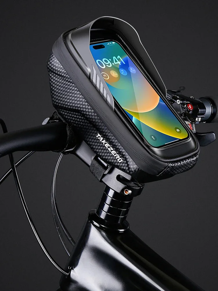 AliExpress NONE 1L Sun Visor Bike Frame Bag Waterproof Bike Phone Mount Bag Support Touch Screen Bicycle Upper Tube Bag Road Bike Accessories