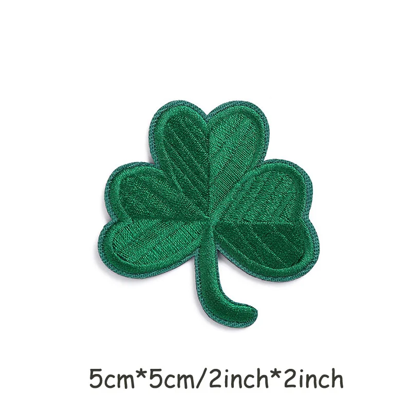 6 szt. Naprasowanki na Shamrock Irish Clover Lucky Dark Green Shamrock haftowane naszywki na kurtki plecaki czapki odzież