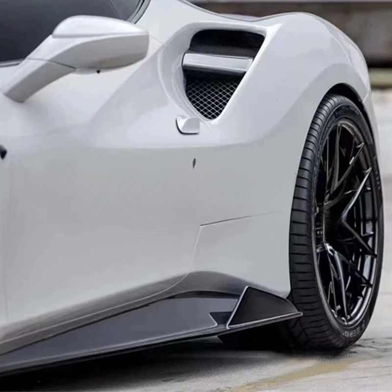 V Style New Carbon Fiber Body Kit  488 Gtb Sports Front Bumper Lip Side Skirt Rear Spoiler Sp Car