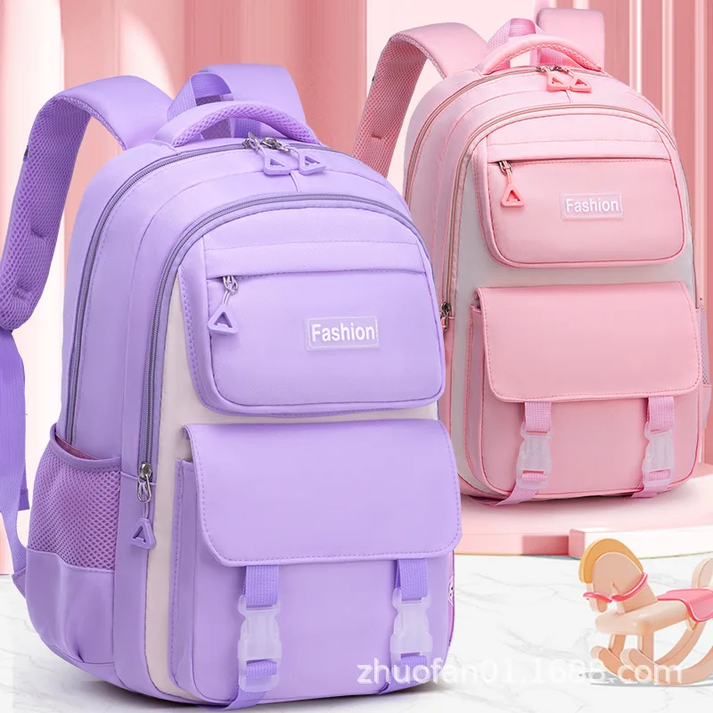 Fashion Casual Students Schoolbag Kid Cute Backpack Large Capacity Waterproof Breathable Reflective Stripe Girls School Backpack