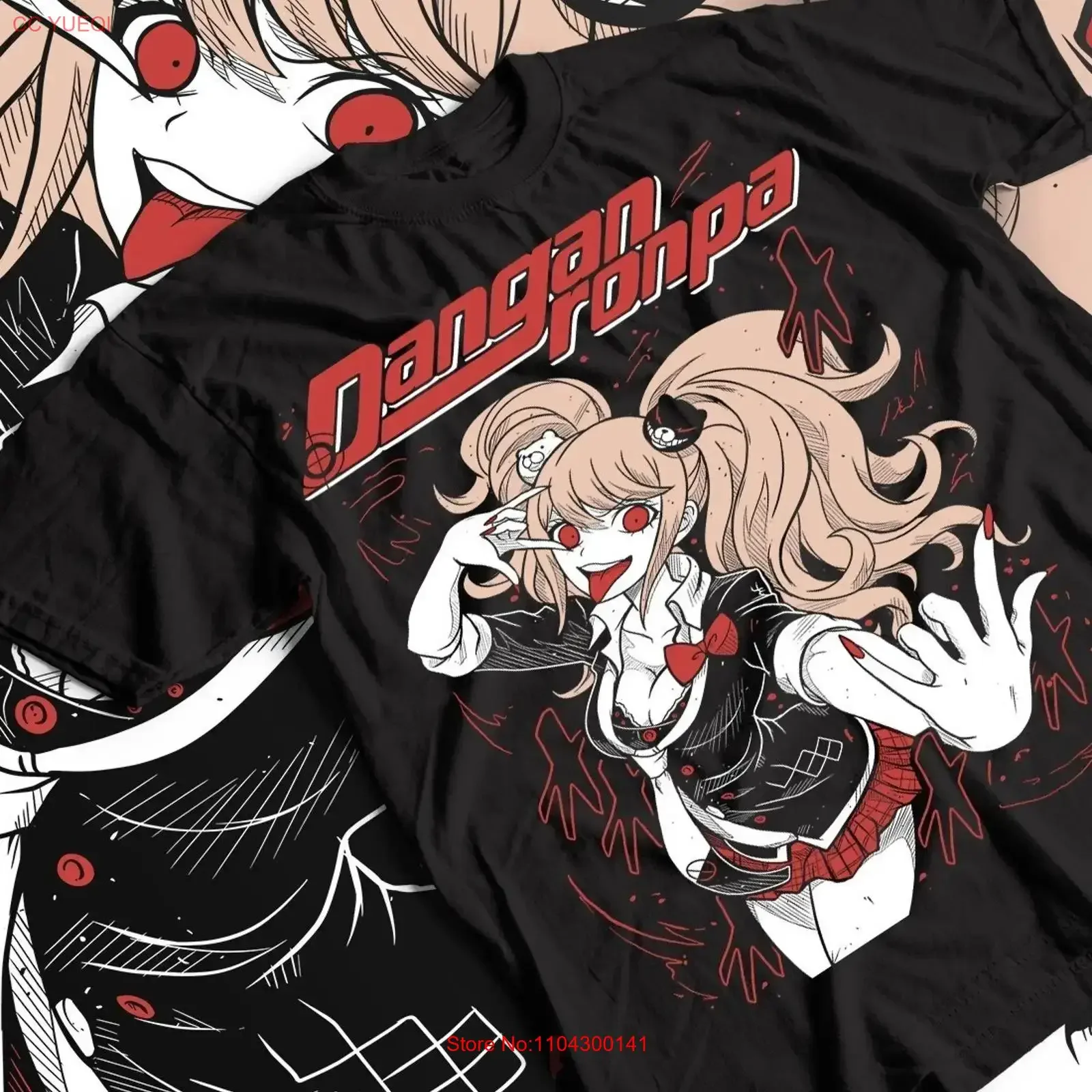 Camiseta de Anime Junko Enoshima Danganronpa, Divertida, Negra, Tallas S a 5XL, Estilo Vintage Lavado, Unisex, Ligeramente Casual, Transpirable