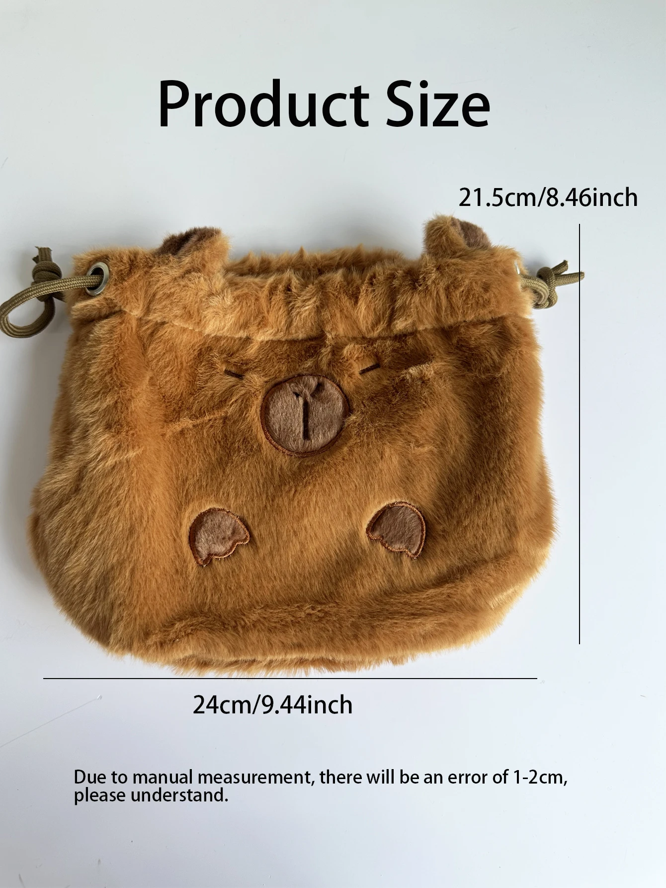 1pc Capybara Plush Drawstring Bag Cute Cartoon Capybara Doll Bag Drawstring Outing Casual Party Bag