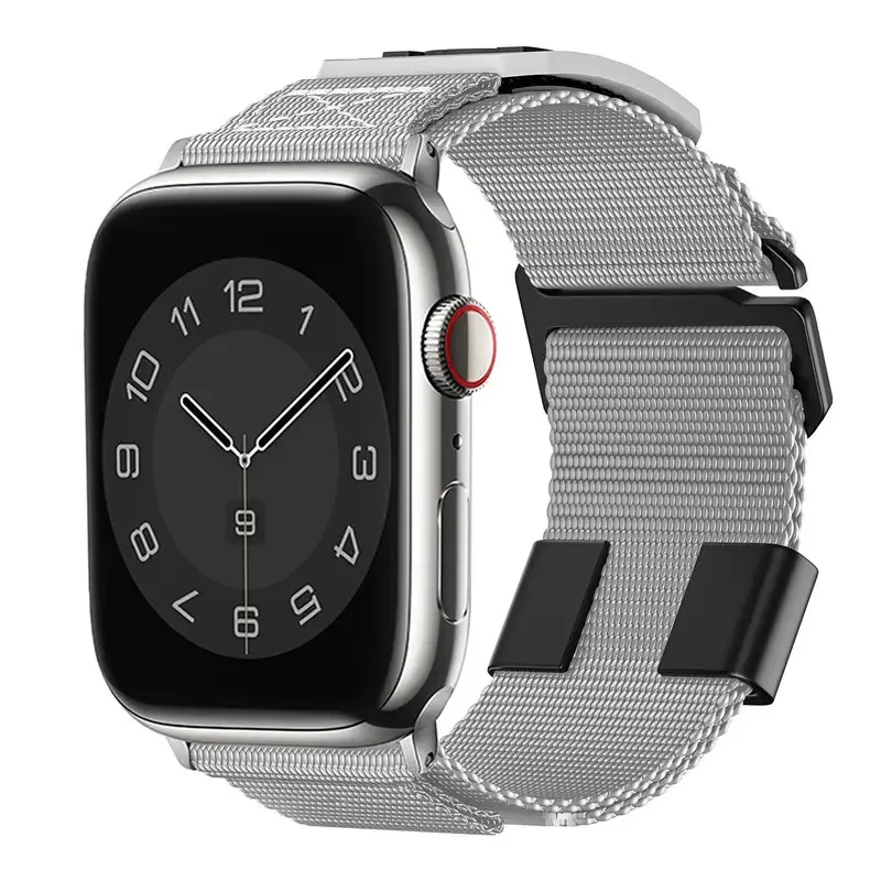 애플 워치 울트라 2 밴드 49mm 46 44mm 41mm 45mm 40 42mm용 전술 스포츠 스트랩 나일론 밴드 아이워치 시리즈 10 9 8 7 6 SE 5 4용