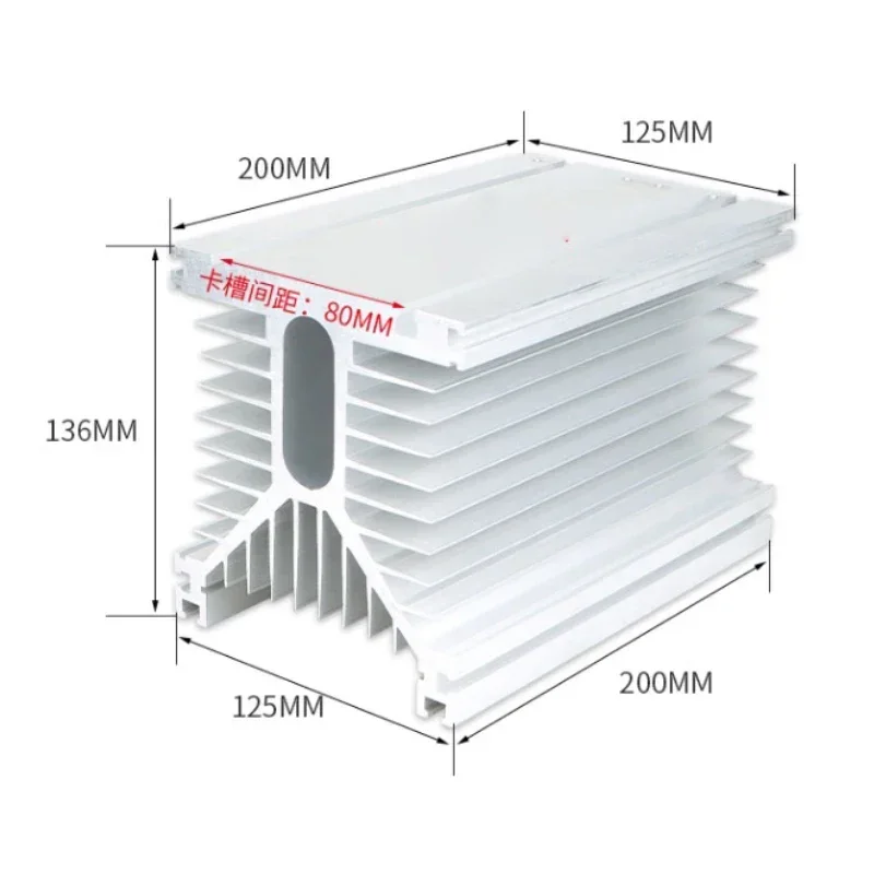 Y-200 heatsink High-Power Module Radiator with 120*120*38mm 220VAC Axial fan for DA AA Industrial solid state relay 60A to 500A